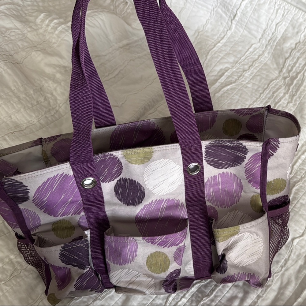 Thirty-One Stylish Purple and Green Women's Tote Bag